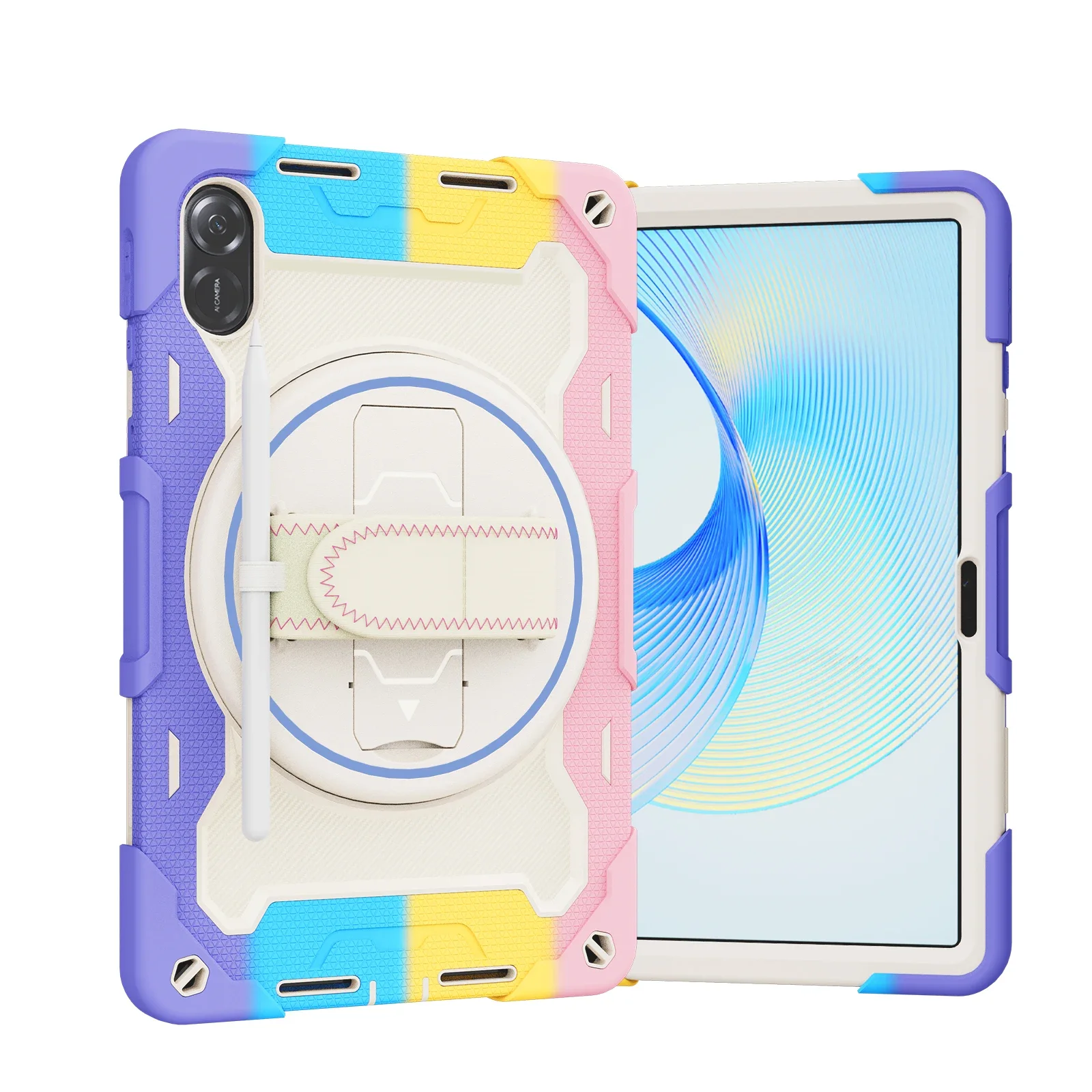 Wytrzymałe etui z obrotową podstawką do Huawei Honor Pad 9 8 X9a X8a X8 Pro X9 V7 7 6 V6 MatePad 11.5 11 SE 10.4 10.1 C5e T 10 10S — zdjęcie 2