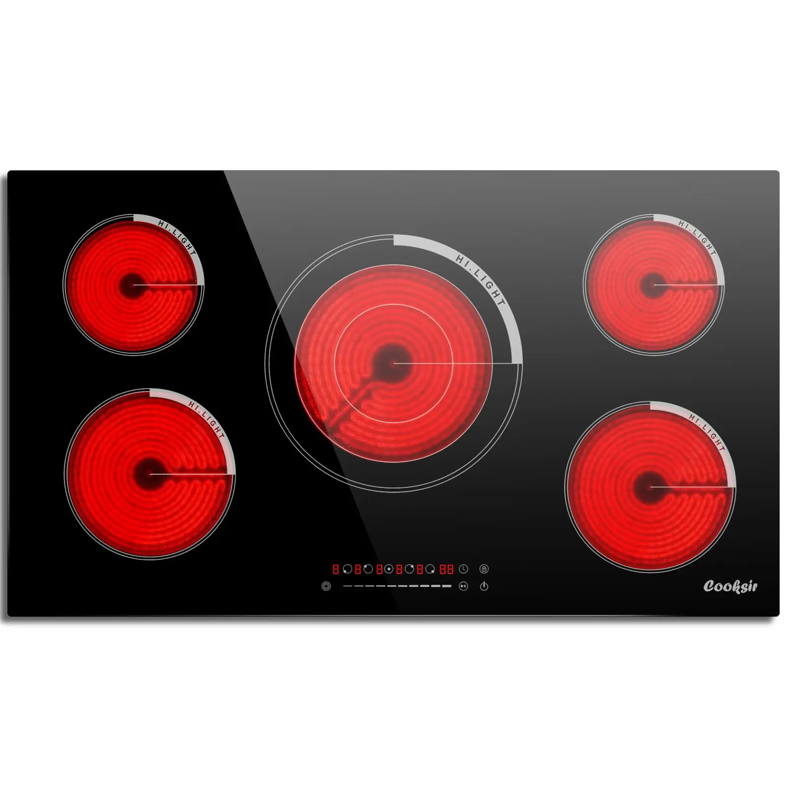 

Электрическая варочная панель 36 дюймов — встроенная электрическая плита 36 дюймов, 240 В, керамическая варочная панель с пятью конфорками, 9200 Вт, управление сдвижным сенсорным управлением