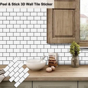 Kendinden yapışkanlı duvar yeraltı kabuğu ve sopa 3d tuğla vinil, duvar kağıdı, banyo, mutfak, backsplash çıkartmaları, duvar-10 levhalar 9 duvar kağıdı için en çok satılan, kendinden yükseltilmiş-no. 3