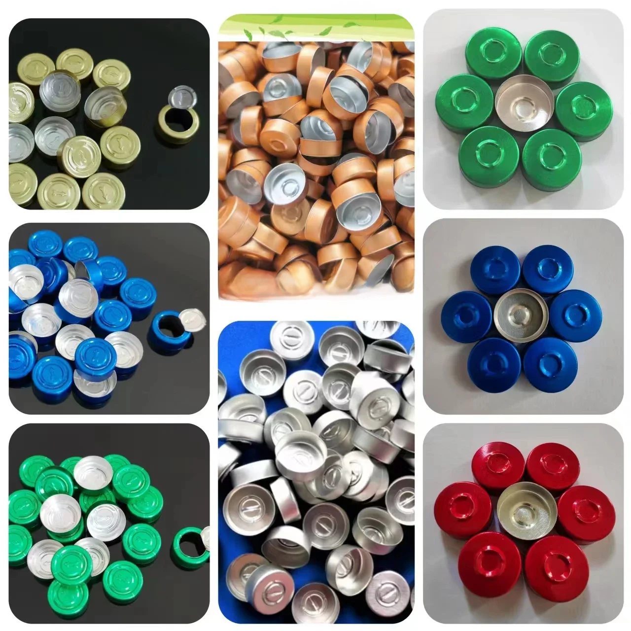 Aluminiowa nasadka 20mm, sztuk/partia 1000, nakrętki farmaceutyczne, aluminiowe blaty do fiolki ze szkła zaciskowego — zdjęcie 2
