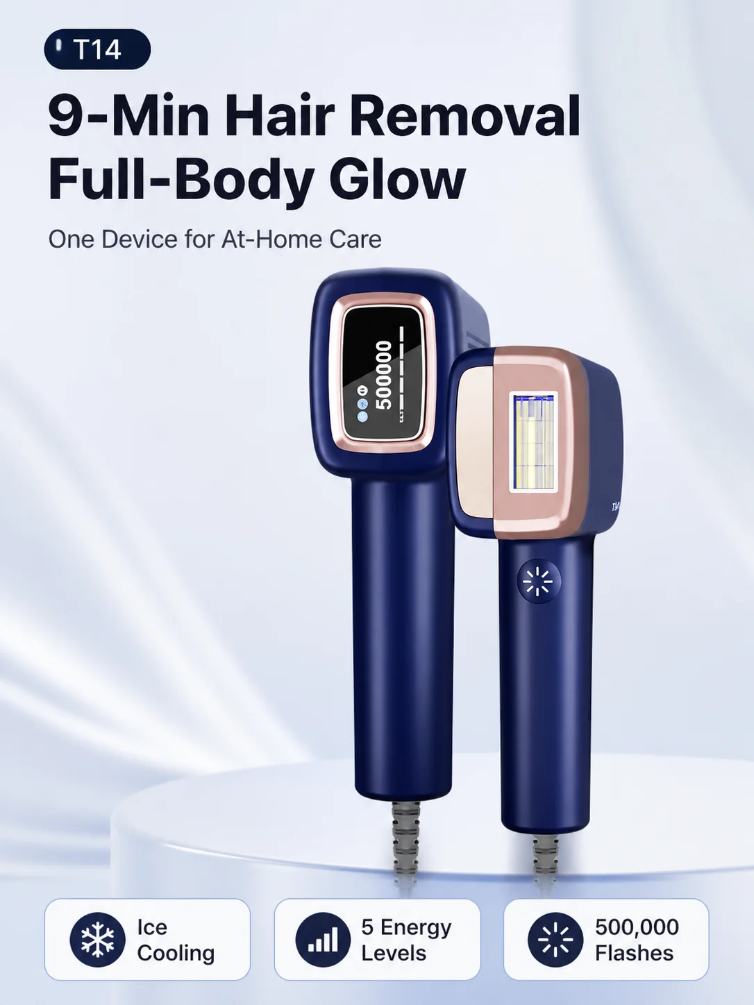 MLAY IPL Home Hair Removal Device,Removable Lamp Head,3 Replaceable Heads for Different Body Areas,1500000 Flashes,for Women&Men