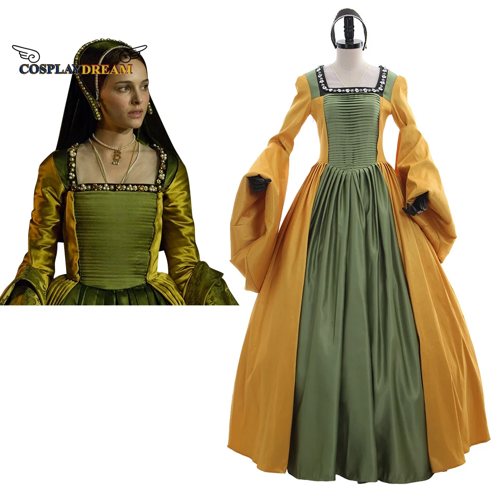 

The Other Boleyn Girl Anne Mary Dresses Tudor England Women Dress Party Medieval Dancing Ball Gown Drama Performance