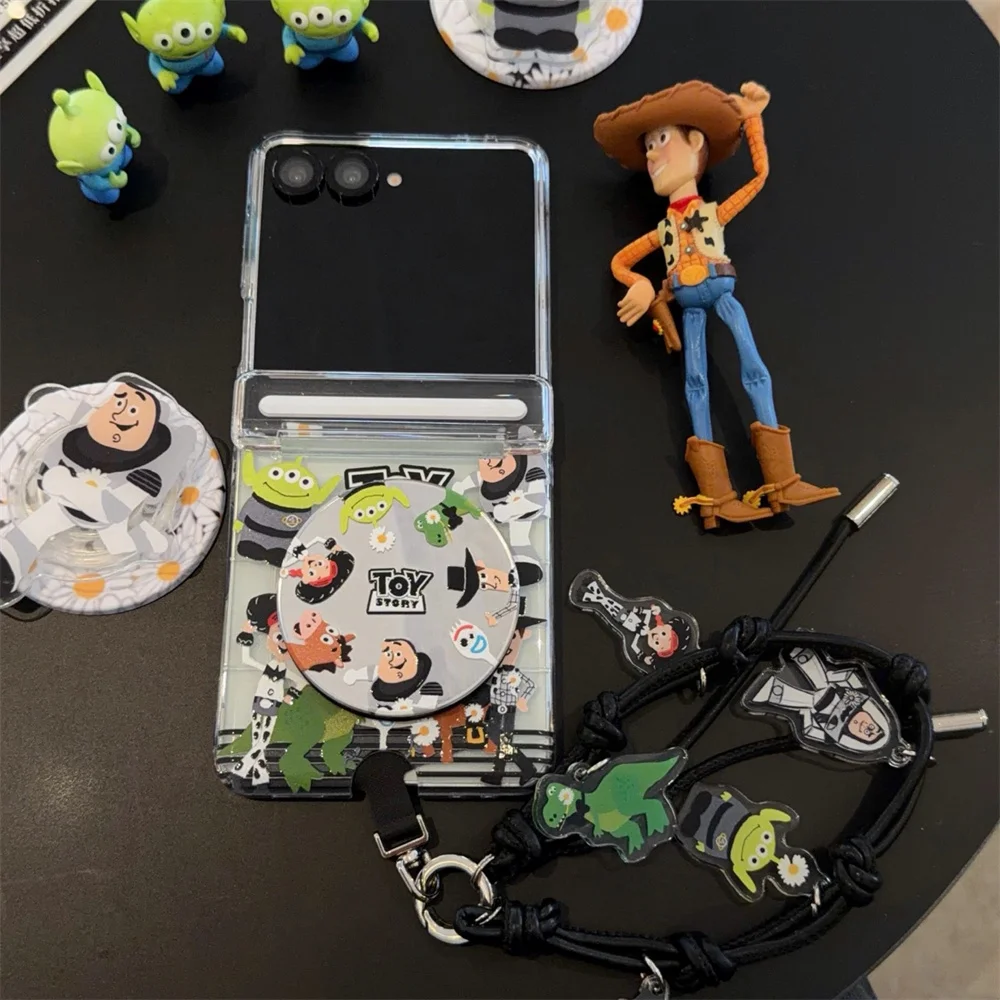Cute Cartoon Toys Magnetic Fashion Phone case With Magsafe Stand Case for Samsung Galaxy Z Flip7 6 Flip 8 7 6 5 Flip6 7FE Cover