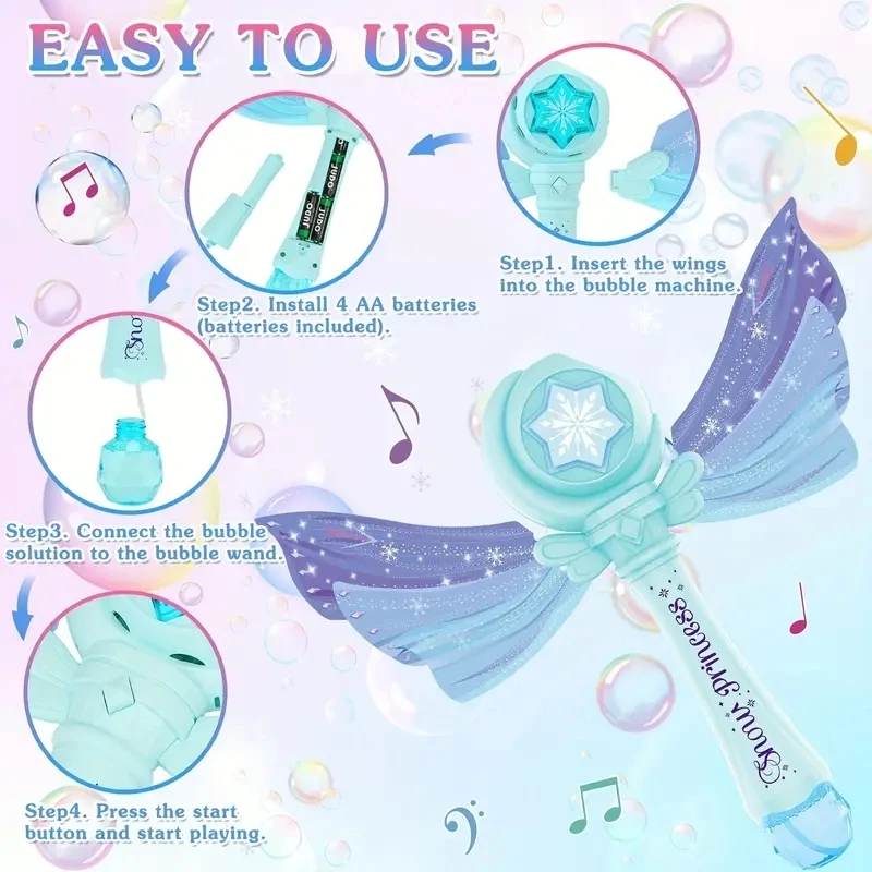 Kinderbubbelstaafje voor meisjes vanaf 3 jaar, oplichtende bellenstokje voor kleine meisjes, 3 jaar oud kinderspeelgoed - bubbelfeestcadeau