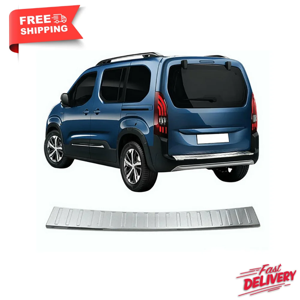 

Citroen Berlingo 3 Rear Bumper Sills (2019 2022) -1 Pcs. -St. Steel car accessories-Free Shipping