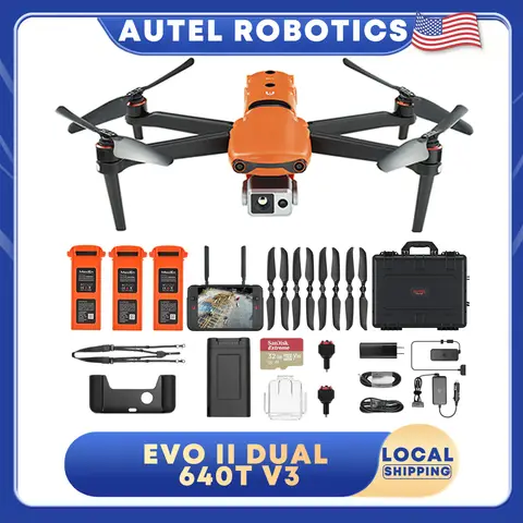 Autel Robotics EVO II Dual 640T V3 Drone 16x Digital Zoom 6K/30fps HDR 6-way binocular vision obstacle avoidance Mapping Surveying Search and Rescue IP43
