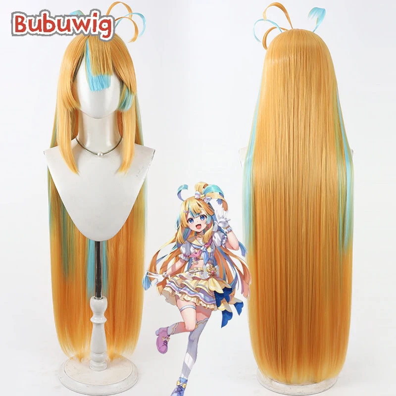 

Bubuwig Synthetic Hair Amakawa Hano Cosplay Wigs Virtual YouTuber Amakawa Hano 100cm Long Orange Mixed Blue Wig Heat Resistant