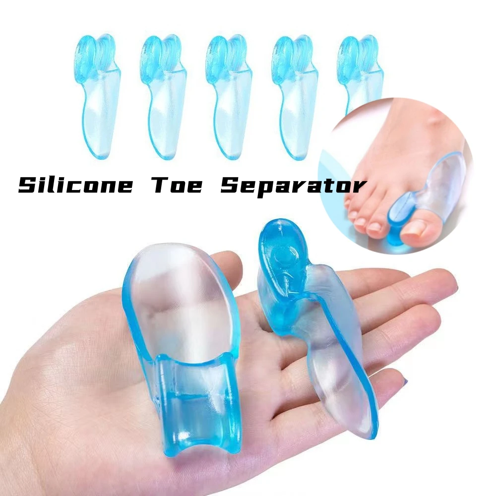 

2 шт. силиконовый разделитель пальцев ног, защита для ухода за ногами, гель для ортопедического шишка для пальцев ног, корректор вальгусной деформации, прокладка для педикюра