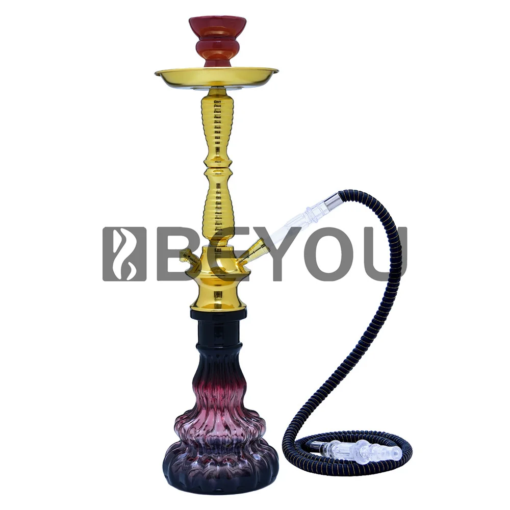 20 Inch Glass Hookah Retro Arabic Shisha Hookahs Set Two Silicone Tube Metal Tray Chicha Cream Bowl Accessories Kit