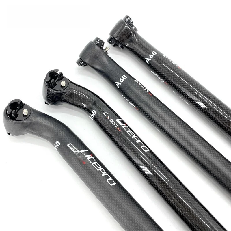 AliExpress NONE Litepro Folding Bike Carbon Fiber Seatpost 33.9mm 580mm Offset 5/25° Glossy Matte Black BYA412 Bicycle Seat Post Tube