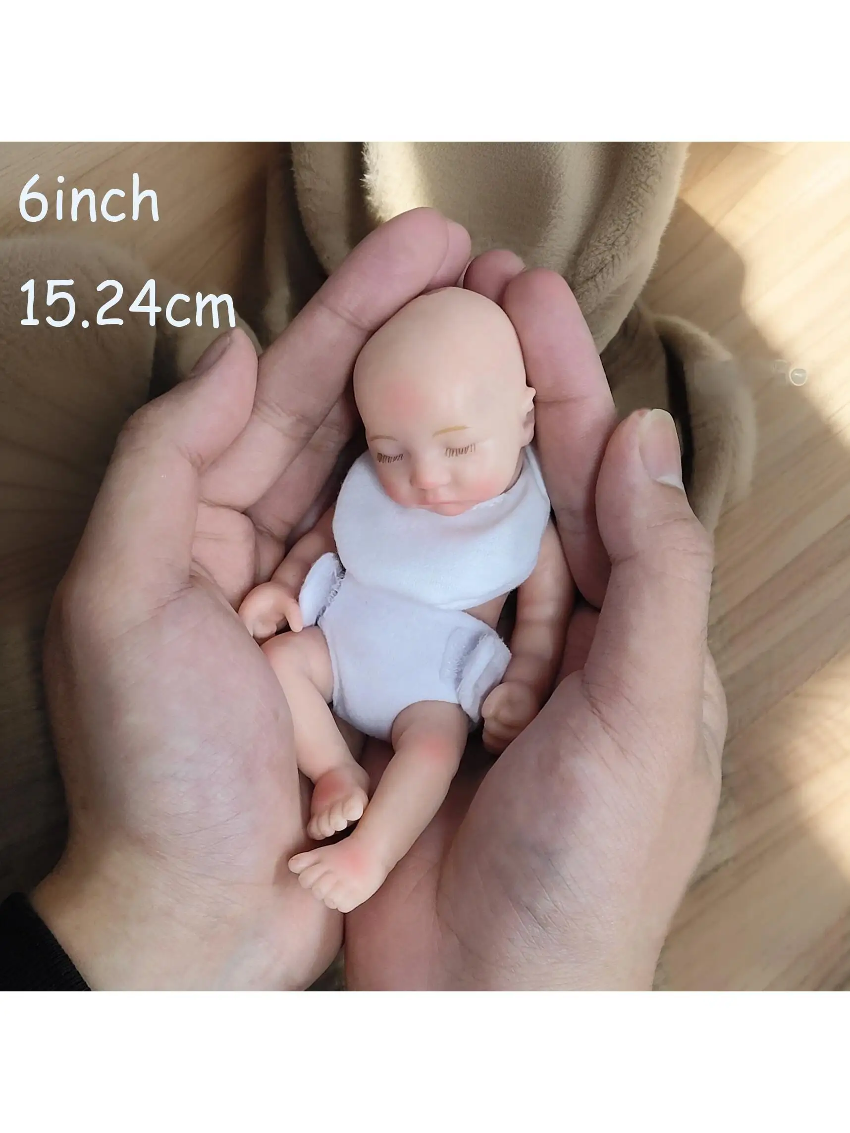6 inch realistische reborn babypoppen siliconen full body jongen, echte babypoppen slapen zacht lichaam pasgeboren babypoppen