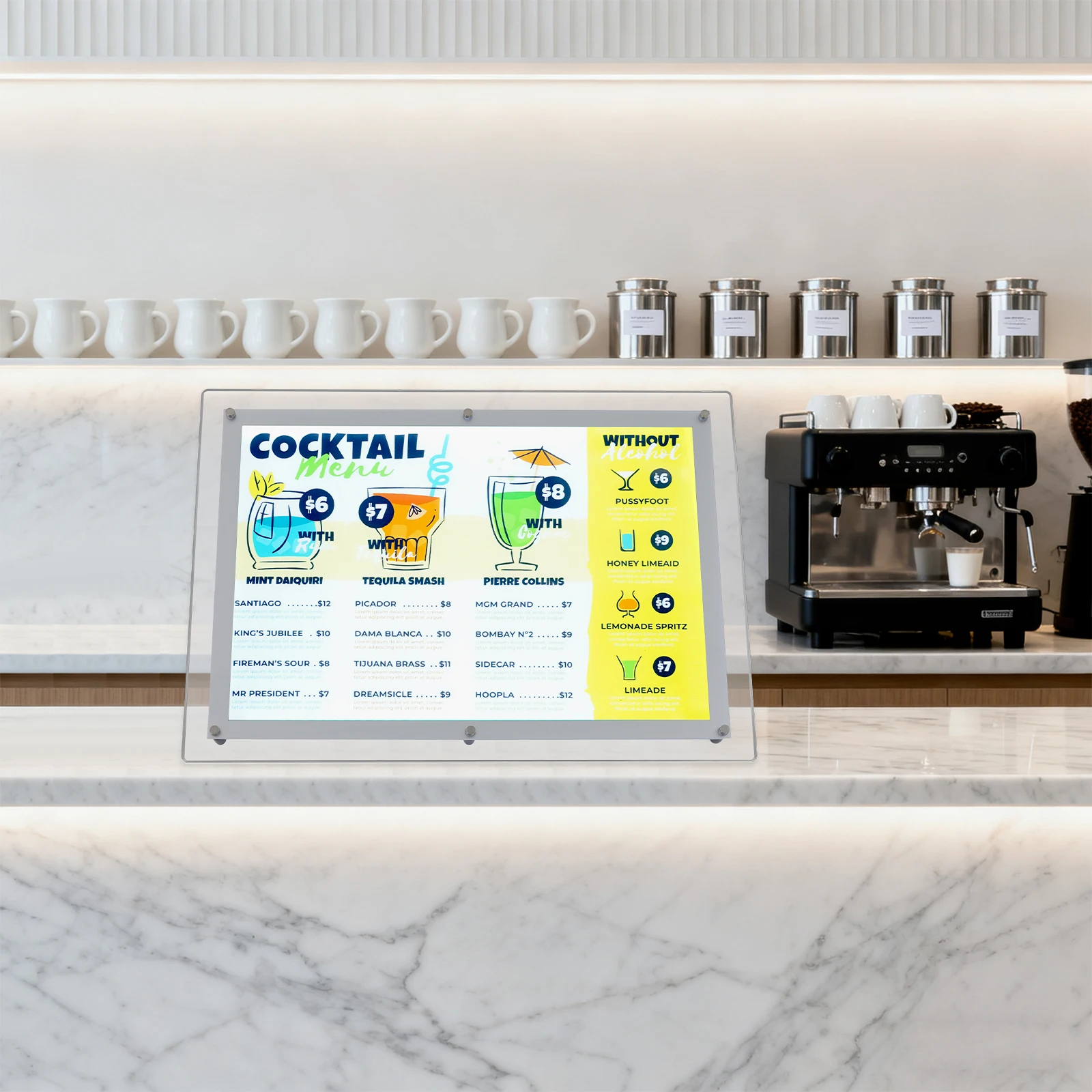 صندوق إطار عرض إعلاني مزود بإضاءة LED من الأكريليك الشفاف، حامل لافتة إضاءة LED مثبت على الحائط لمسرح الأفلام والعروض الترويجية وما إلى ذلك