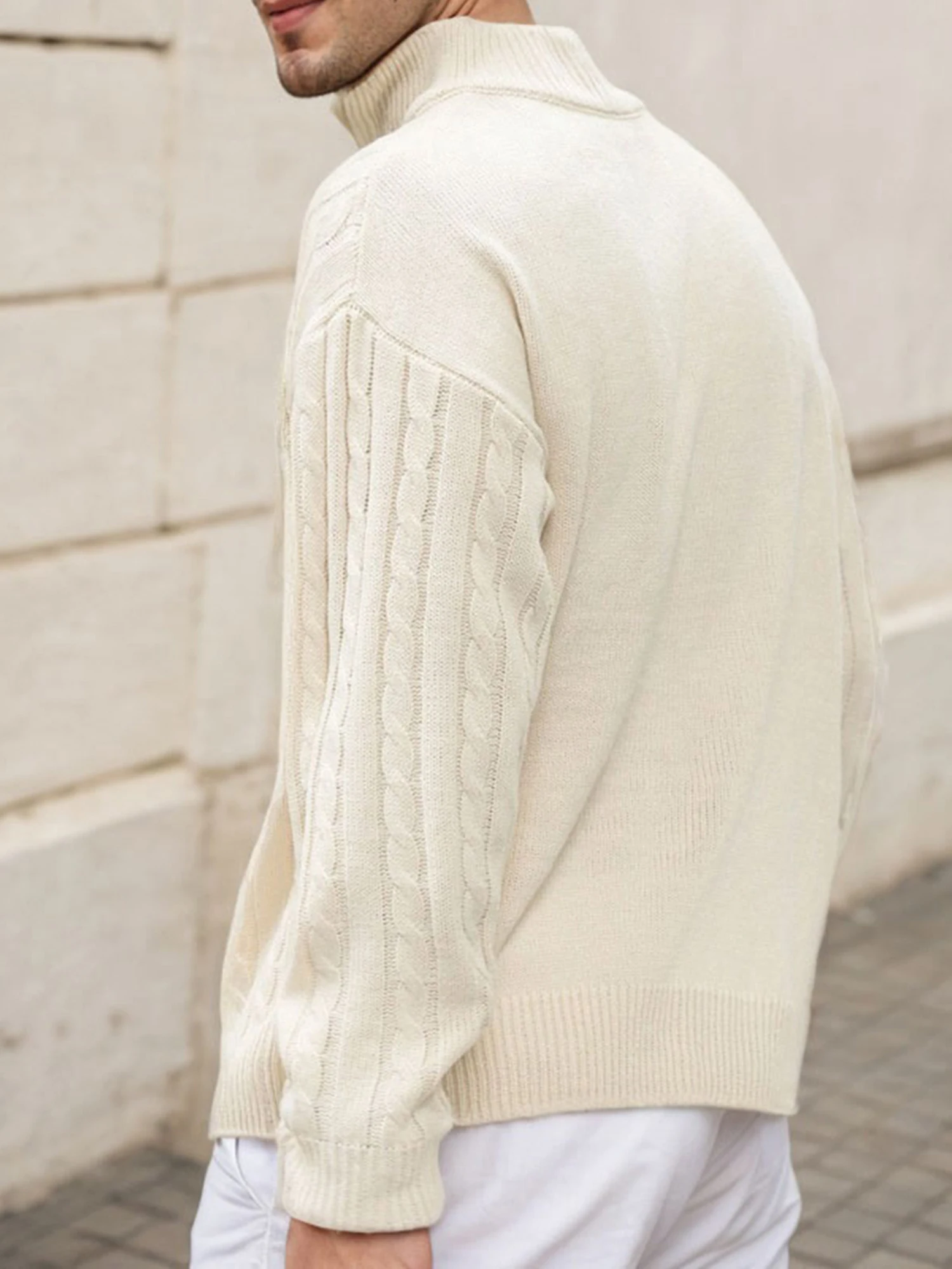 البلوزات الرجالية لاعبا الرقبة الدائمة نصف الارتفاع سستة طويلة الأكمام البلوفرات الذكور لاعبا #6