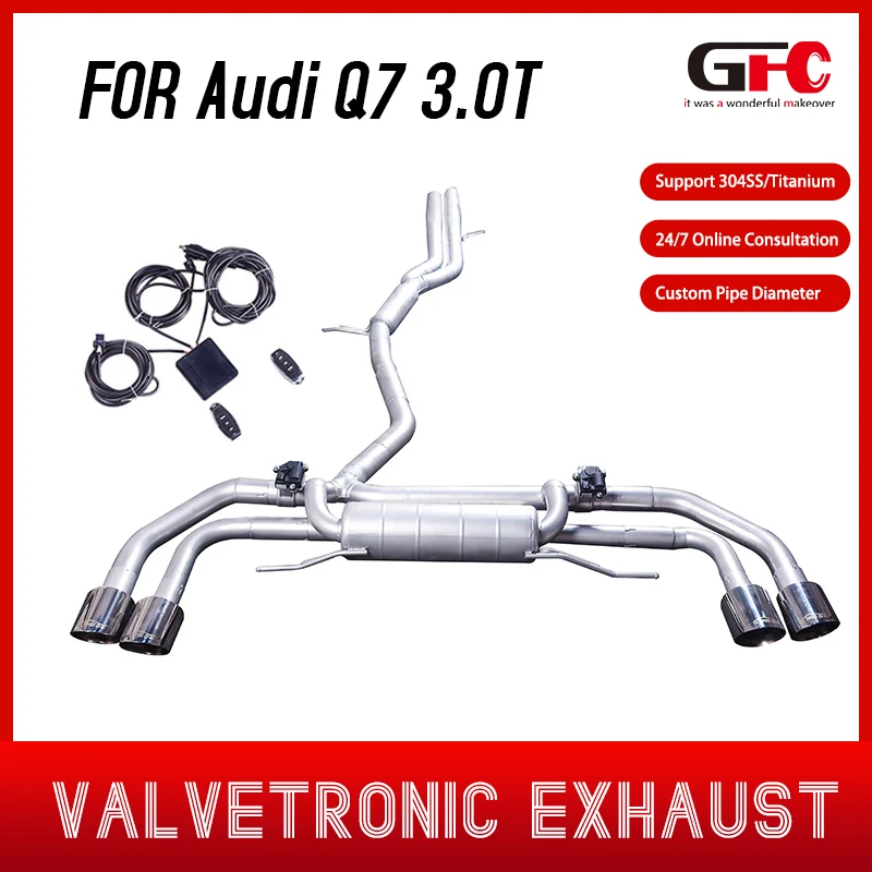 

Спортивная выхлопная система 2016-2019, Audi Q7 3.0T Catback, вальтронический глушитель из нержавеющей стали с наконечниками