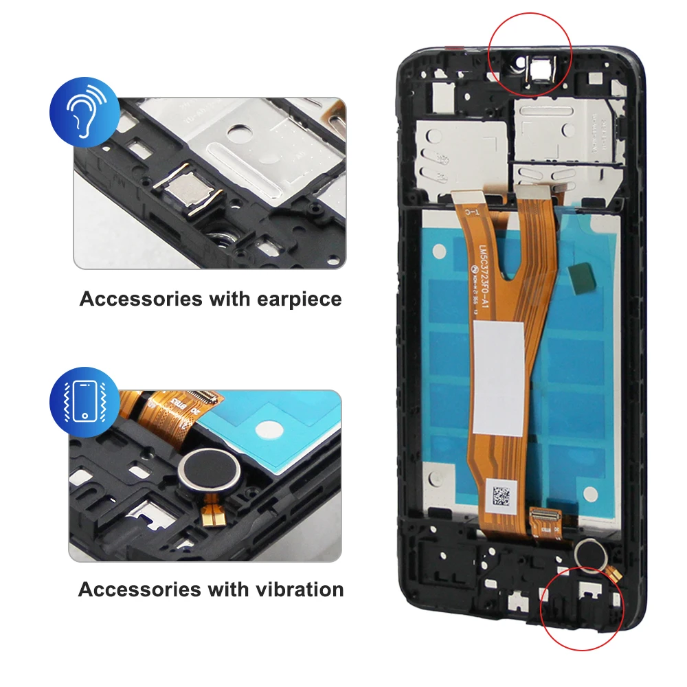 For Samsung A03 Core LCD Display Touch Screen Digitizer Assembly A032 SM-A032F SM-A032F/DS Display with Frame