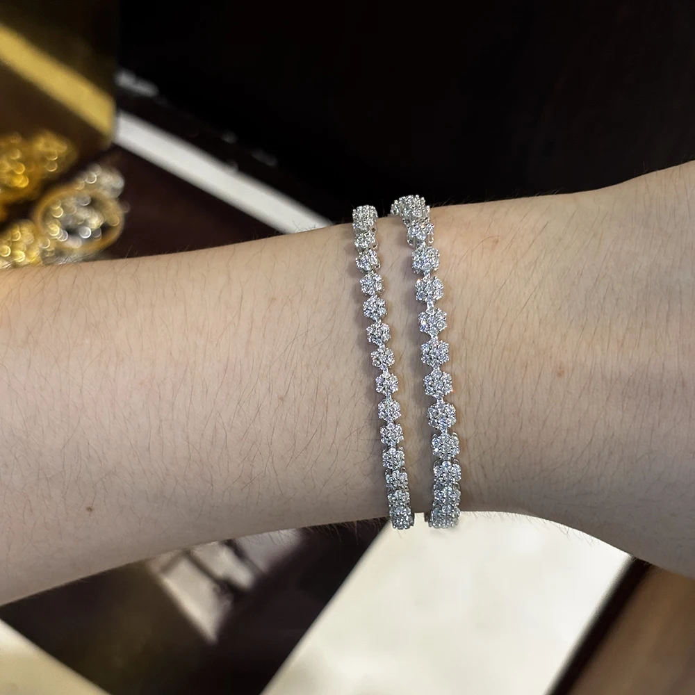 YLMyself مويسانيتي سوار للتنس 925 فضة زهر البرقوق غرامة مجوهرات الزفاف المشاركة هدية للنساء #2