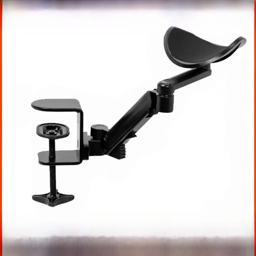 Nowa metalowa ergonomiczna opaska na podłokietnik z podparciem do biura domowego mysz na biurko regulowana podkładka pod mysz wspornik konsoli — zdjęcie 2