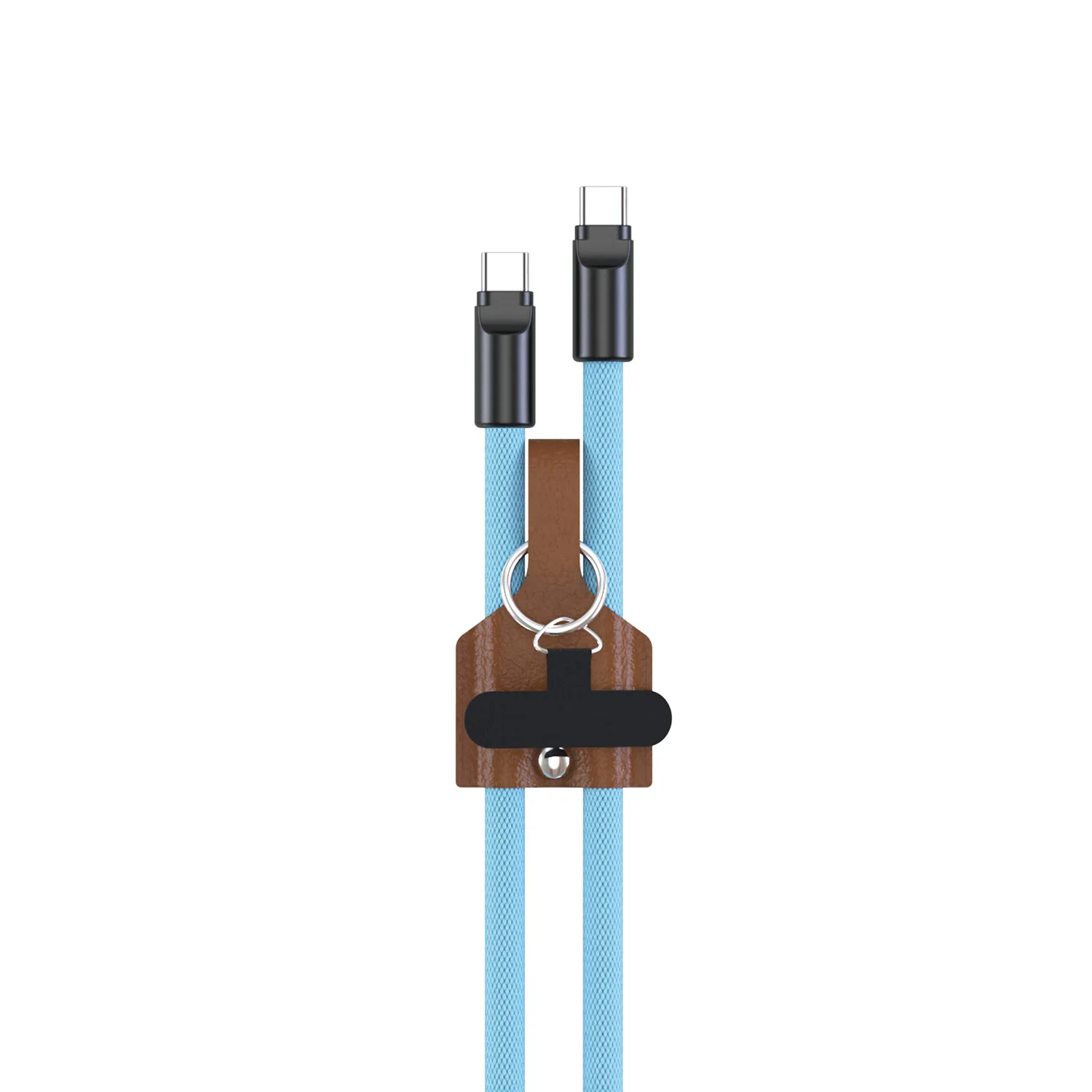 USB-C naar USB-C kabel 60W max. 1,5 m gevlochten kabel voor opladen en dataoverdracht met hangkoord