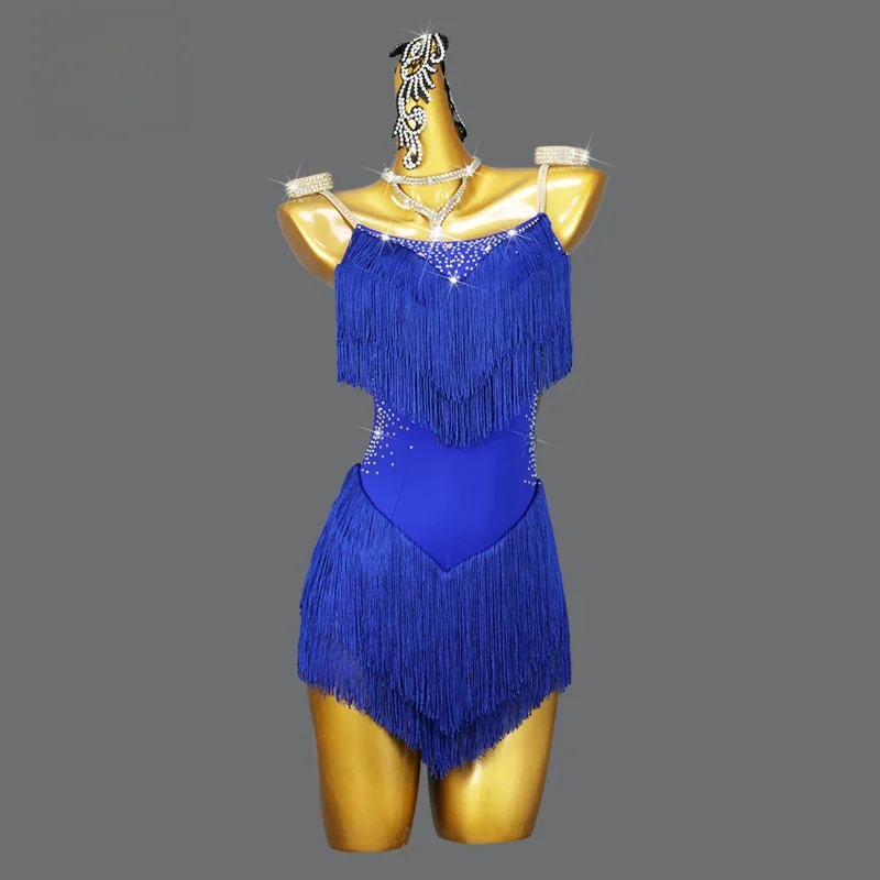 Robe de danse latine 2026 pour femmes, costume de compétition, tenue de bal, vêtements à franges pour la pratique, vêtements de performance pour filles, jupes de cocktail