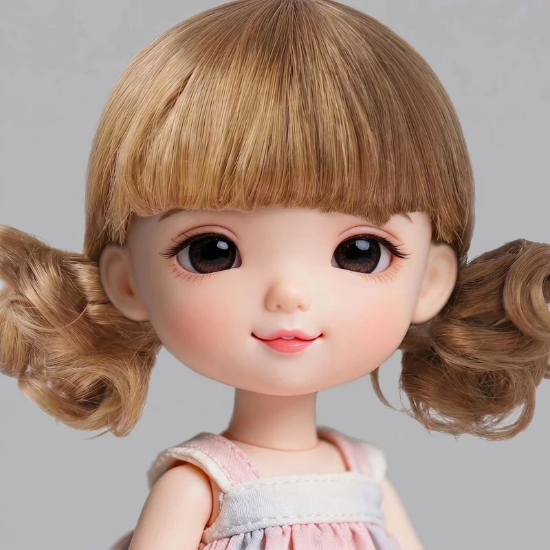 JD830 1/8 1/6 1/4 1/3 Curly BJD Synthetic Mohair Wig From Size 3-4inch to 9-10Inch Doll Hair OB11 YOSD MSD SD Blythe Accessories