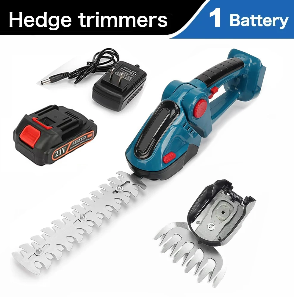 Kabelloser Elektrischer Heckenschneider 2-in-1 Handrasenmäher Garten-Trimm-Schere Astsäge Elektrowerkzeug für Makita 18V Akku
