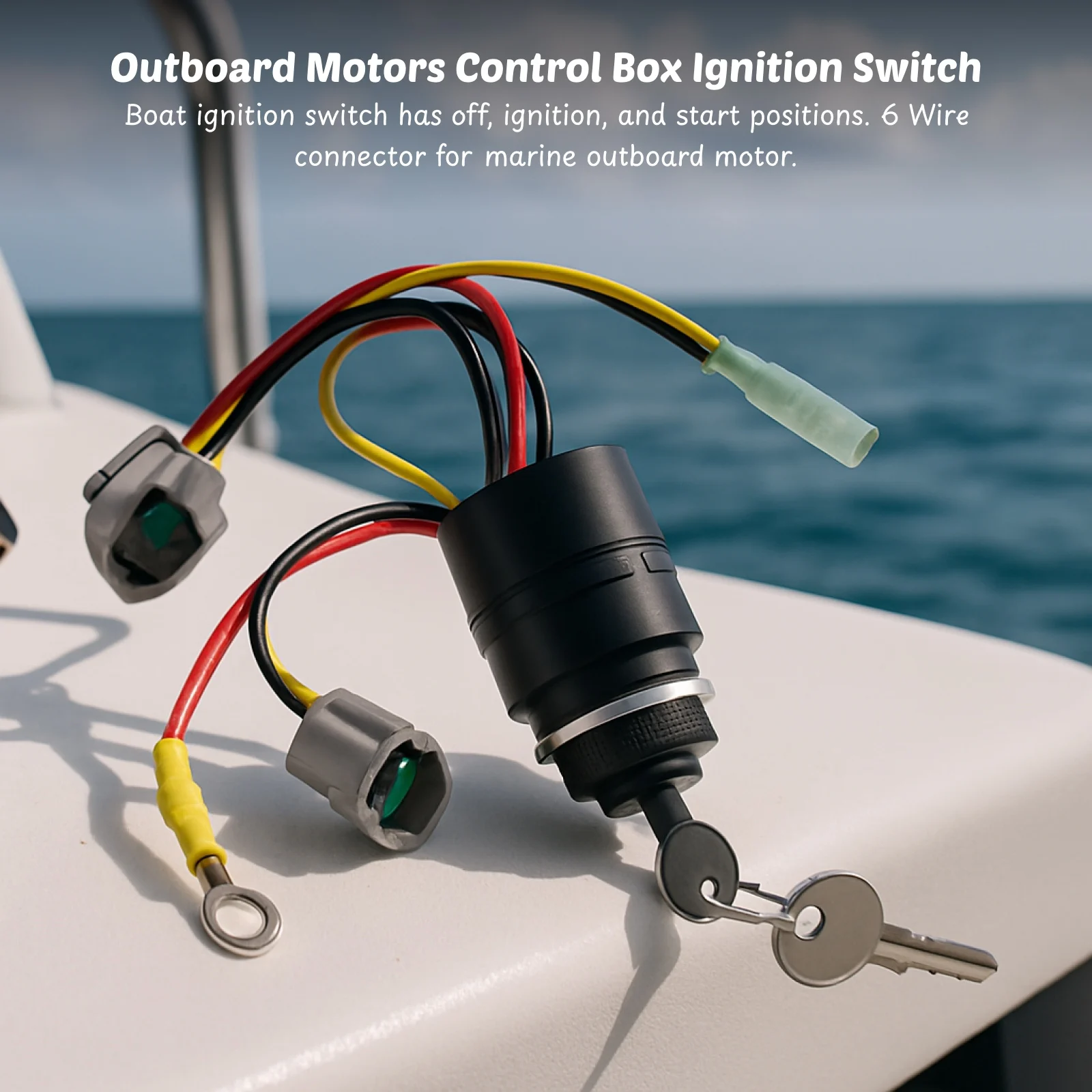 

Выключатель зажигания с ключами, замена 129572, 3-позиционный компонент зажигания для лодок, блок управления подвесными моторами, переключатель зажигания