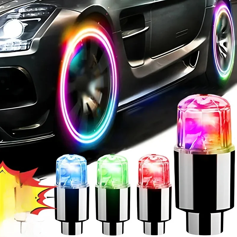 Pneu LED lumières vélo pneu Valve bouchon éclairage moto vélo roue lampe Flash lampes colorées route cyclisme lampe accessoires