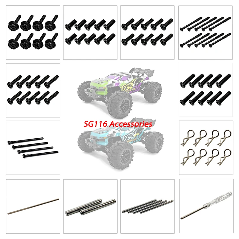 Original RC Car Screws Accessories 6111 6110 6109 6057 High Speed Toy Car RC Parts For SG116 MAX Pro Round Head Screws Part