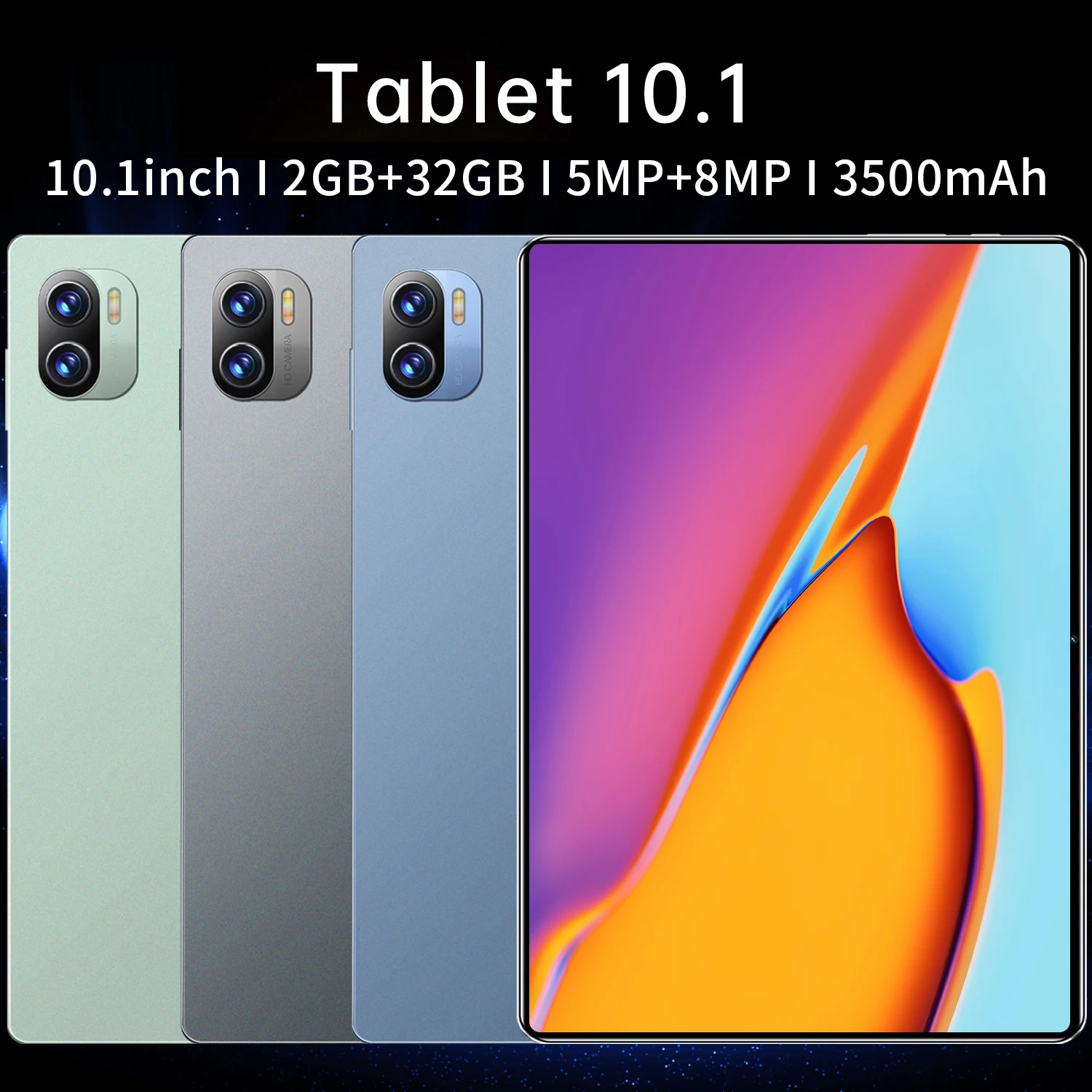 Tablette Global Version Android 2024, 2 Go, 32 Go, 6.0 ", PC, Vente, 8MP, Google Play, 10.1 mAh, WiFi, Ordinateur portable, 3500