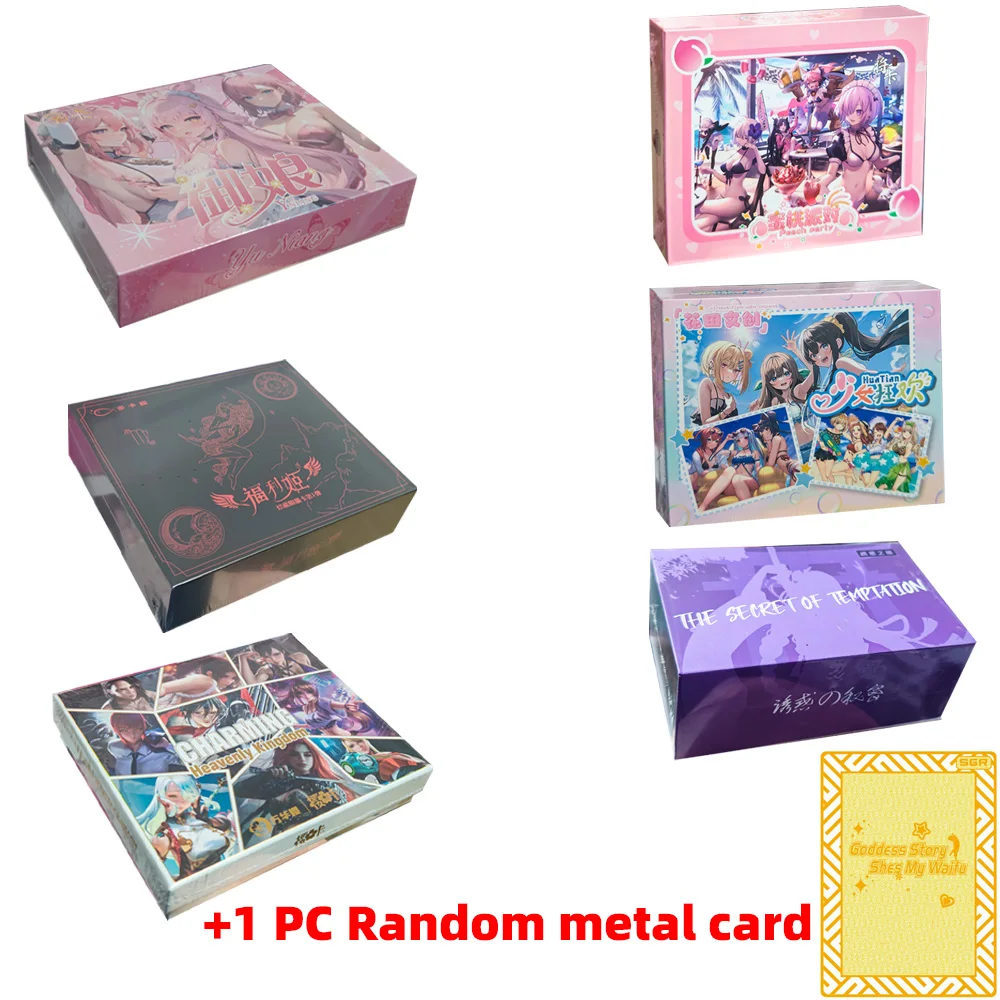 Fuliji Peach Party Heavenly Kingdom Booster Box Metal Card Goddess Story Waifu Collection Cards Anime And Hobby Gift