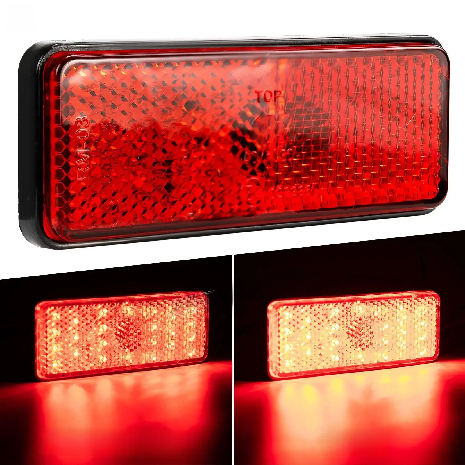 Feu arrière rouge universel à 24led pour moto, boulon de feu antibrouillard, feu arrière de camion 12V, caravanes, ATV, éclairage hors route