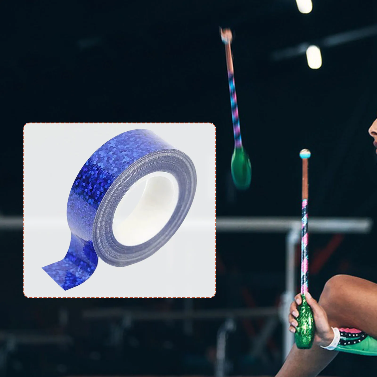 1pc Gymnastics Hoop Tape Multiuse Self-Adhesive Wrapping Tape Thick Non-Slip Wear Resistant Easy to Apply Silver Sports Tape