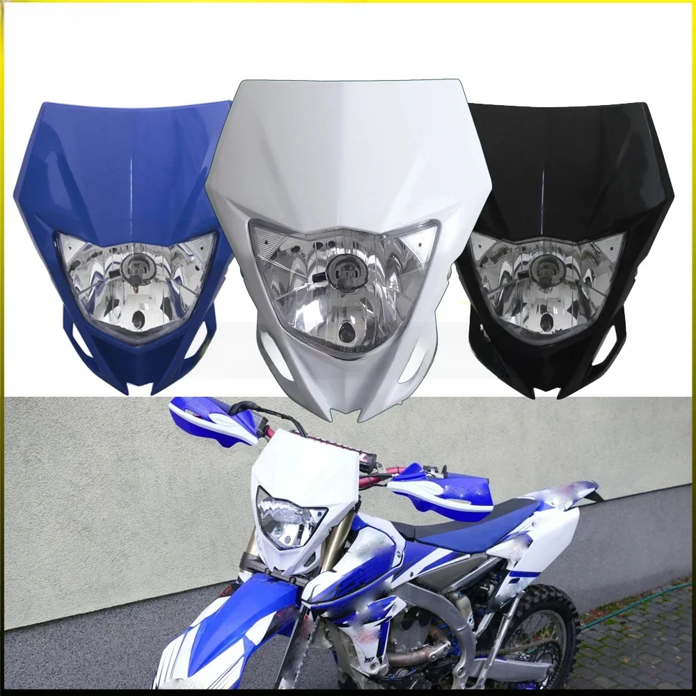 AliExpress MOSOKOYO Blue Black White Dirt Bike Dual Sport Motocross Headlight Front Lamp Head Light for Yamaha WR TTR YZ WR250 WR450 YZ125 YZ250 R F