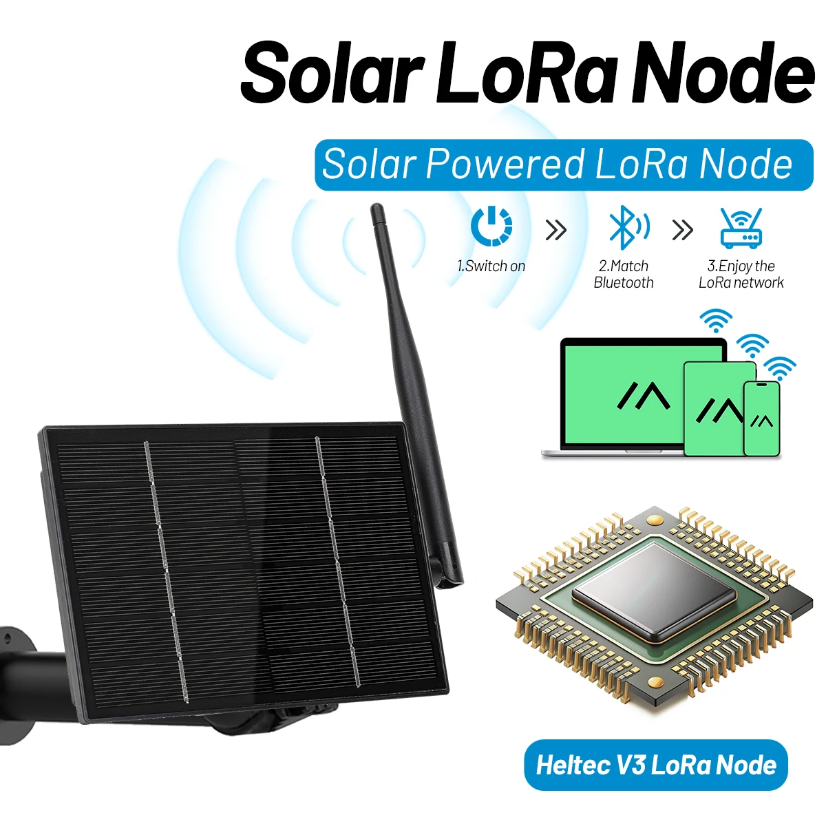 4W Solar Powered Heltec ESP32 Meshtastic Built in Battery With Antenna LoRa SX1262 Wi-Fi Bluetooth GPS Heltec V3 Lora Module