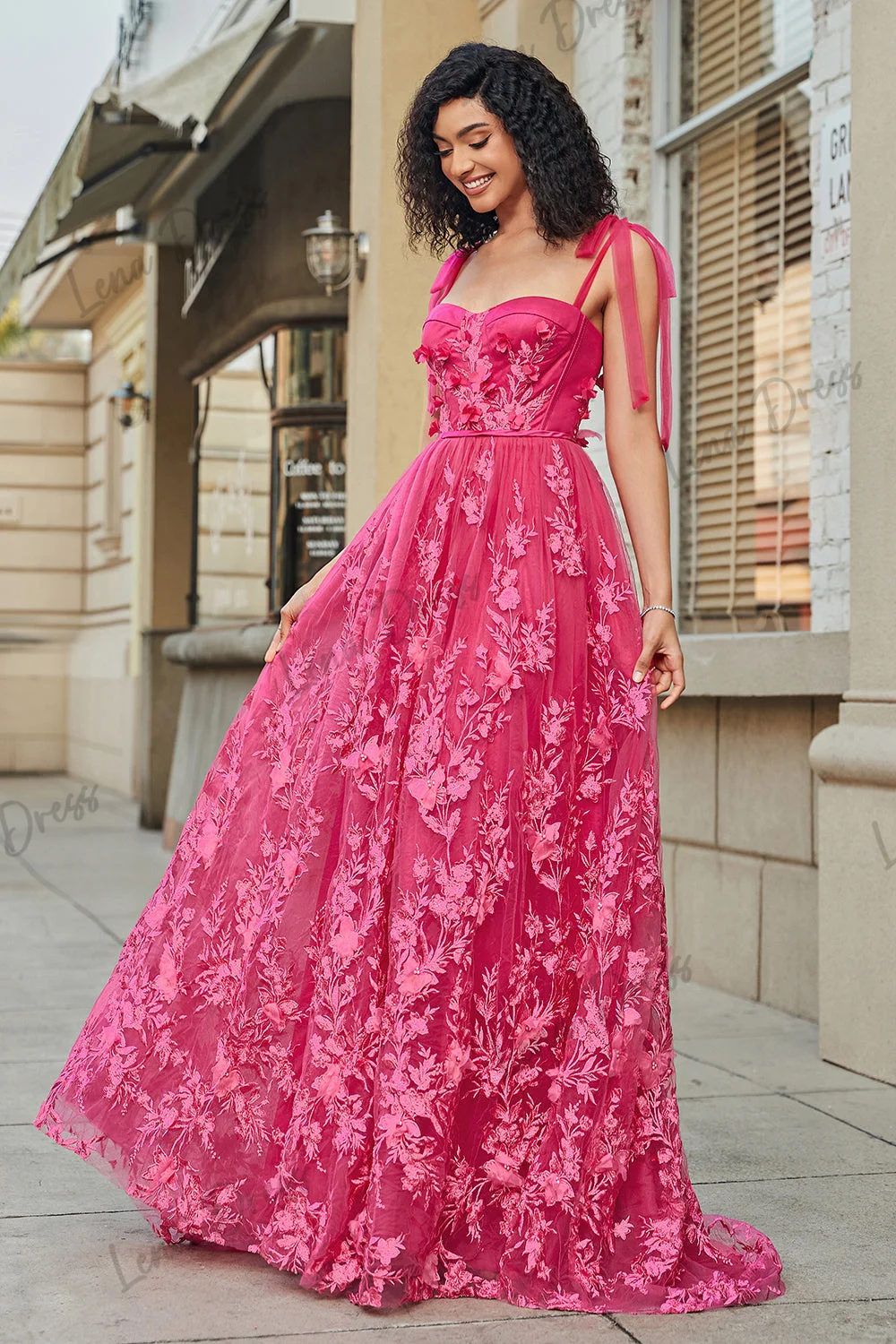 Lena Luxurious Saudi Evening Dress Es A Word Happy Sharon Evening Dresses for Formal Occasions Spaghetti Straps Bright Pink Slit