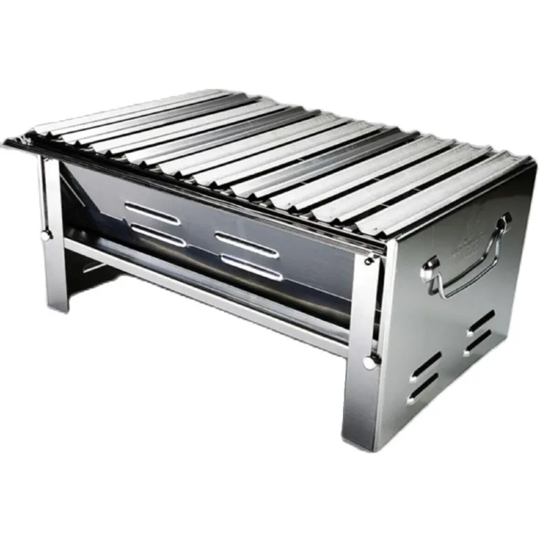 Mizan Folding Barbecue Barbecue 430 Chrome Steel Weight 2.5kg Charcoal Dimensions 32x42cm Suitable for Home Garden Terrace Use