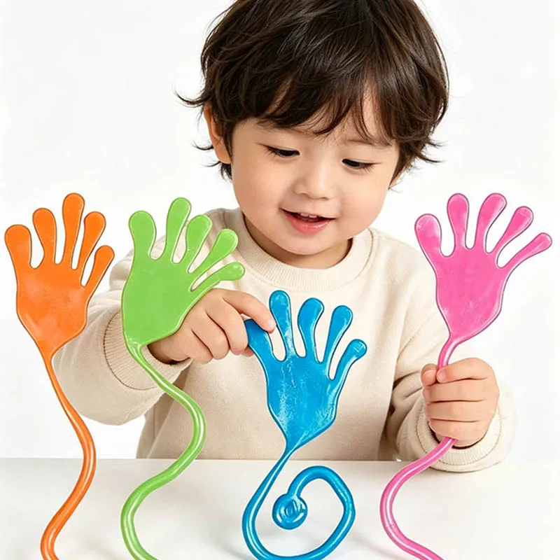 Set of Pcs Glitter Sticky Hands Toys Elastic Squishy Slap Palm Novelty Party Favors Gift Supplies Funny Palm Toy