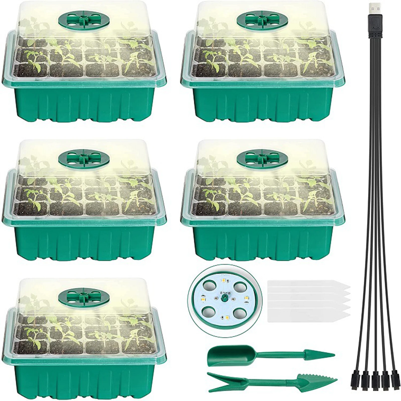 

Seed Starter Tray 12-Hole Seedling Tray With Light Reusable Seed Starter Tray Seed Starter Kit Hydroponics Growing System Indoor