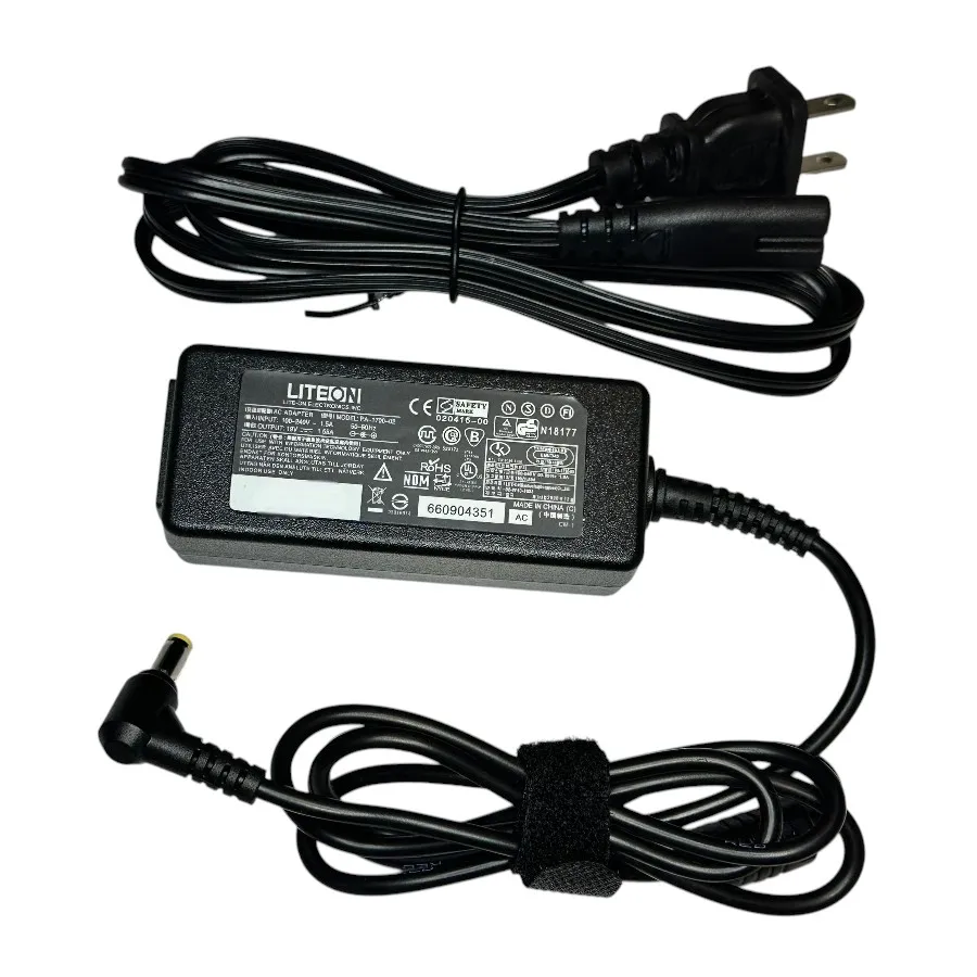 Cargador portátil 19V 1.58A y 1.5A con punta mini 3.0 × 1.1 mm, adaptador de corriente compacto con entrada AC 100-240V, ideal para computadoras portátiles, notebooks y netbooks, práctico para viajes, oficina
