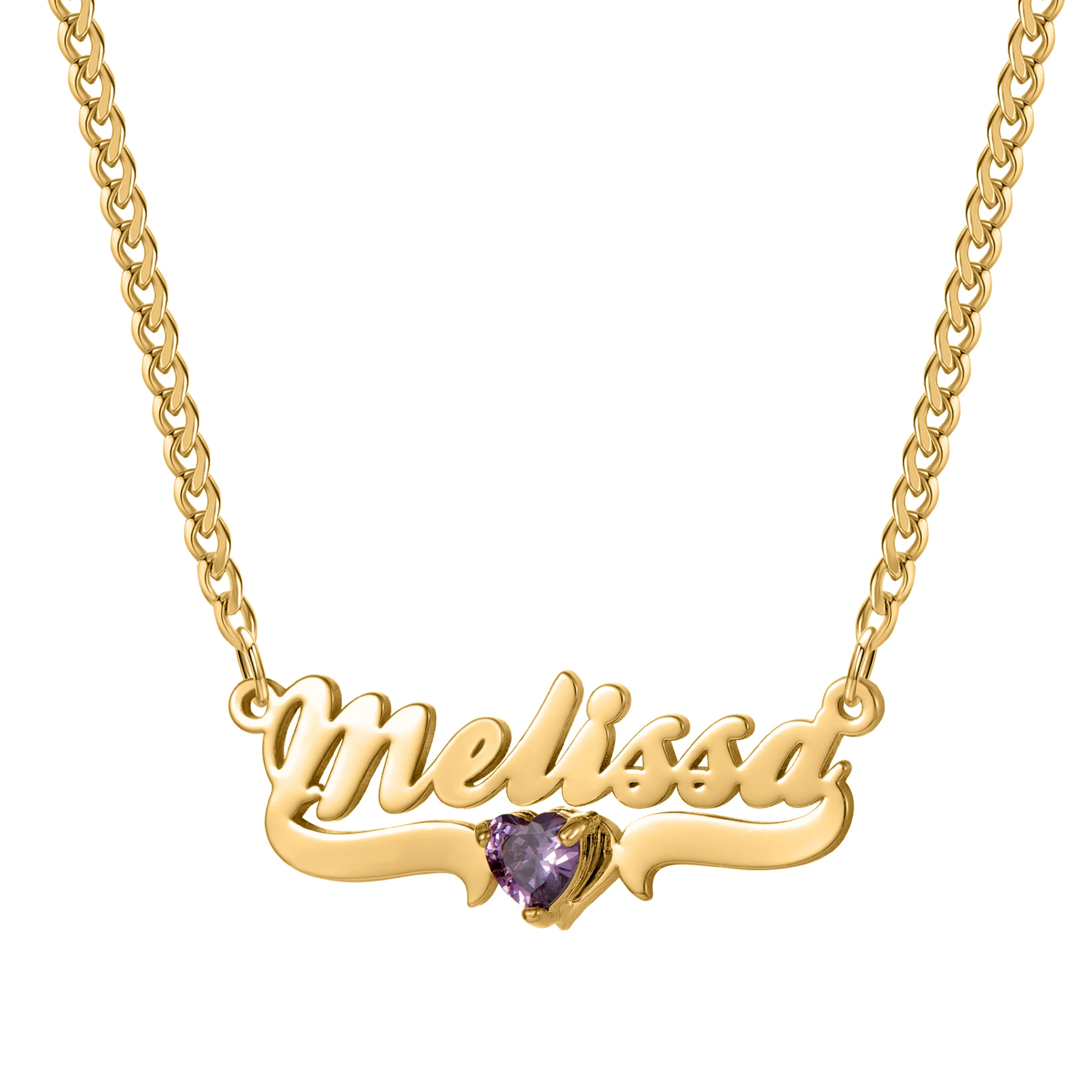 Zciti طقم مجوهرات اسم شخصي على شكل قلب الماس نمط 18 كيلو مطلية بالذهب قلادة أقراط هدايا عيد الحب لها