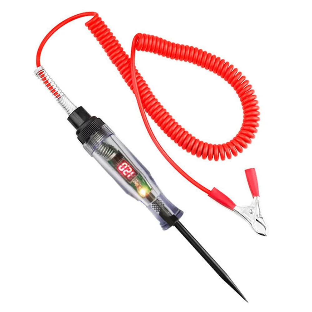 6V/12V/24V Car Circuit Tester Premium Test Light Probe Pen Light Bulb Diagnostic Tool Truck Voltage Circuit Tester Auto Repair