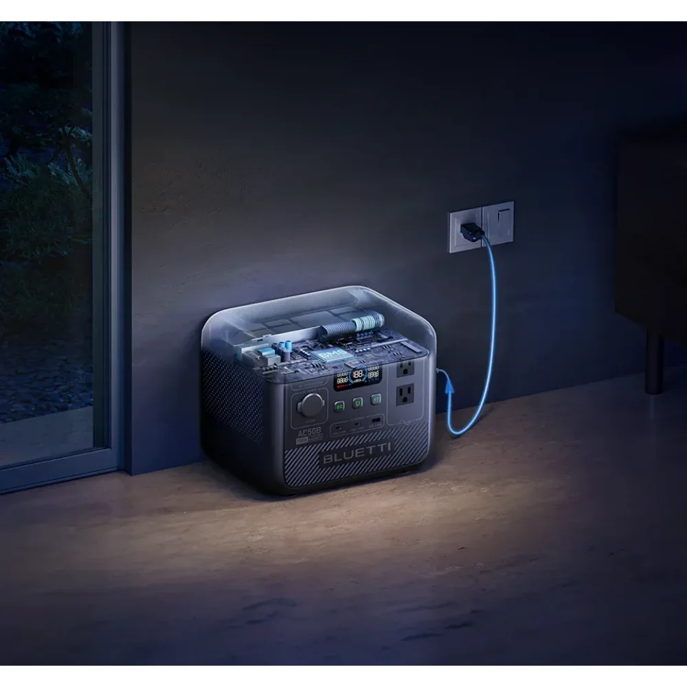 BLUETTI AC50B Portable Power Station 700W 448Wh LiFePO4 Battery Backup Lightweight Solar Ready Generator for Camping Road Trip RV Outdoor Emergency Power Outage Home Use view 5