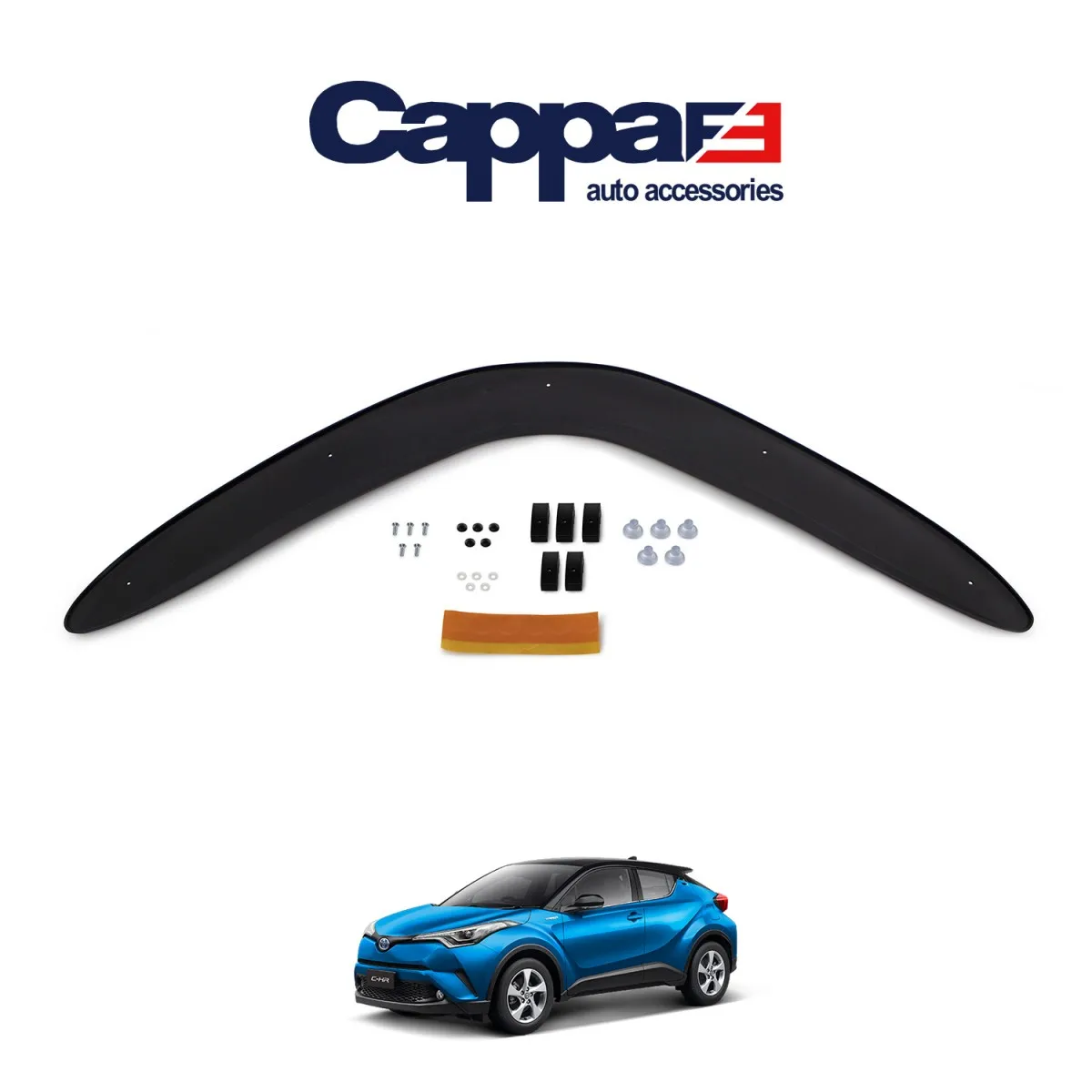 FOR TOYOTA C - HR Front Hood Protection Spoiler 2016 to 2023 Front Bug Shield Hood Deflector Guard - Glosy Black AUTO STYLING