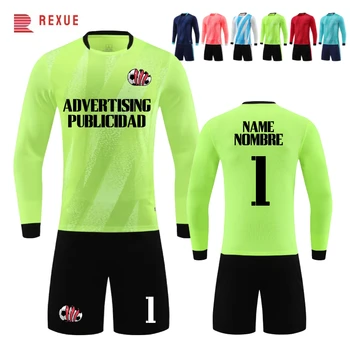 Goalkeeper Football Jersey Suit for Kids Adults Personalized Custom 23-24 Boys Men's Print Long Sleeve Soccer Uniforms Tracksuit