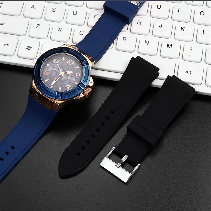 For GUESS Watch Band W0247G3 W0040G3 W0040G7 Series 22mm Silicone Strap Sport Waterproof Rubber Wrist Bracelet