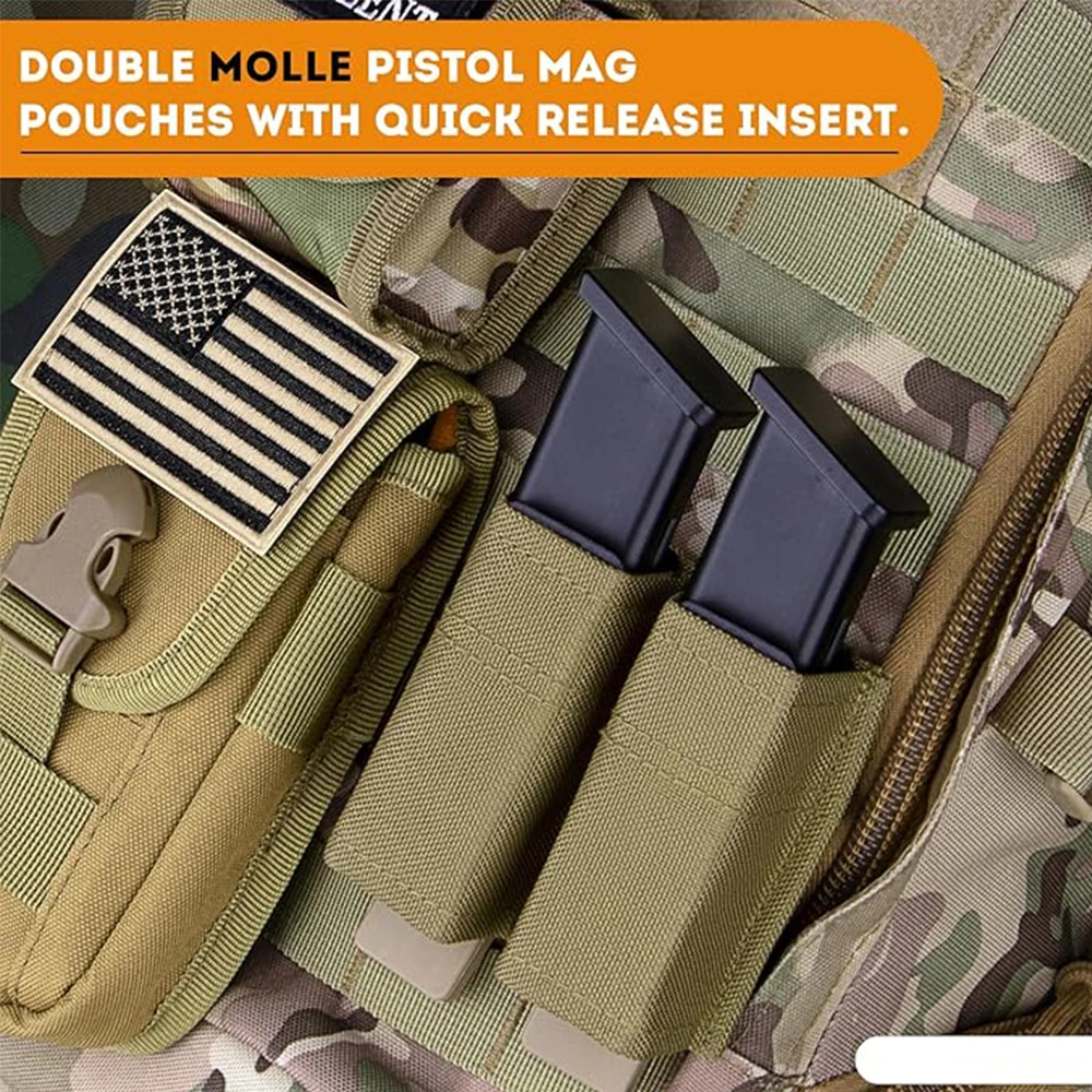 

Тактический двойной чехол для магнитов 9 мм со встроенной вставкой, чехол для магнитов Molle, подходит для тактической охоты