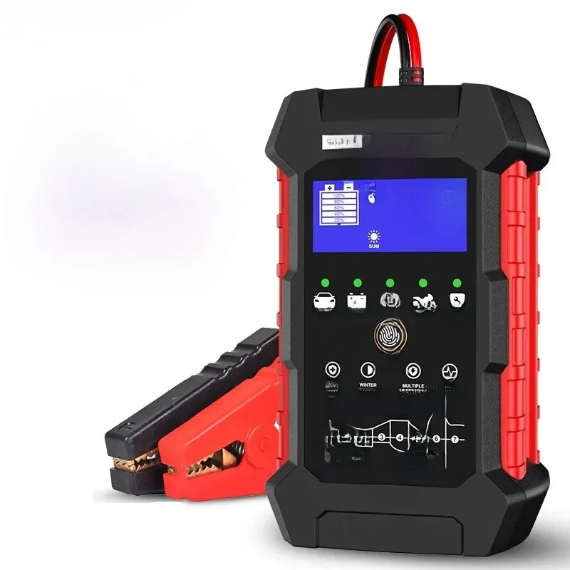 Professional Car Battery Test Tool12V 10A/ 24V 5A Automatic Scanner Fast Charging Pulse Repair Battery Charger Lead Acid AGM Gel