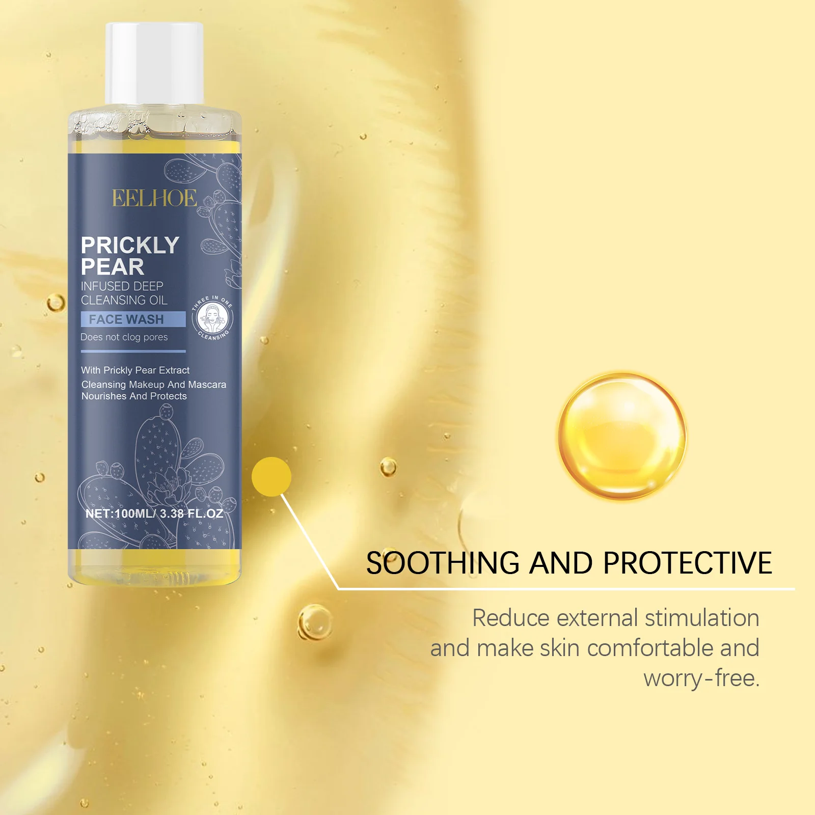 Eelhoe 100ml 메이크업 리무버 오일 얼굴 클렌징 모공 청소 오일 블랙헤드 제거 영양 공급 얼굴 마스카라 아이섀도우 메이크업 클린 오일