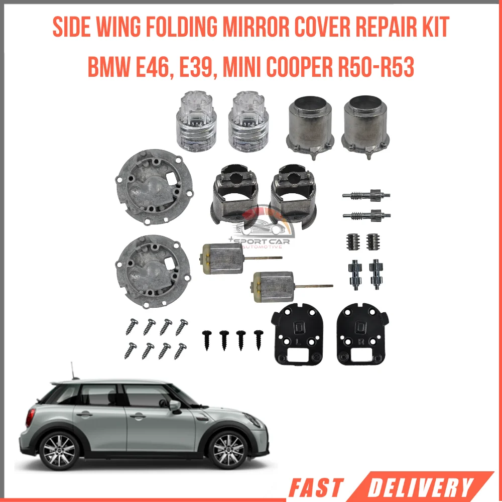 

For Side Wing Folding Mirror Cover Repair Kit BMW E46, E39, Mini Cooper R50-R53 High Quality Satisfaction