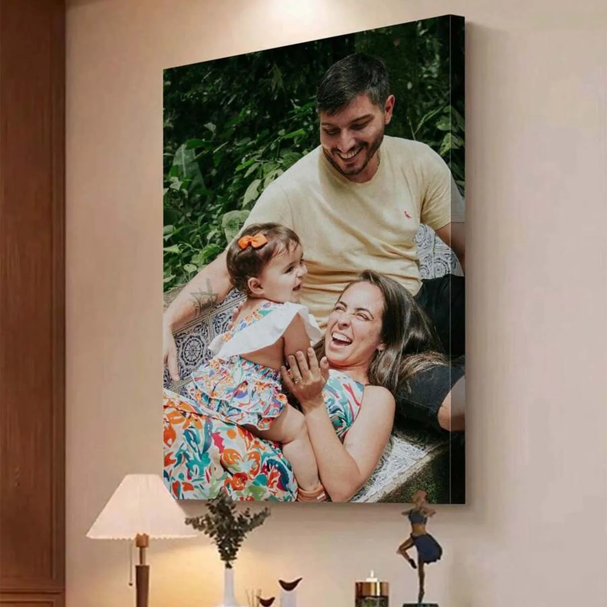 Custom photo canvas prints, available with a wooden frame or frameless poster, suitable as a Valentine's Day gift.